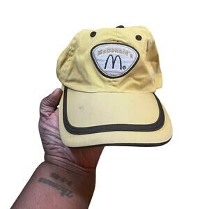 Vintage McDonald’s Employee Snapback Hat Yellow Embroidered Adjustable  Uniform